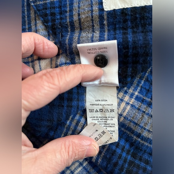 L.L Bean Women’s Archive Flannel Signature Top Womens Medium Blue Plaid Chamois - Picture 14 of 14